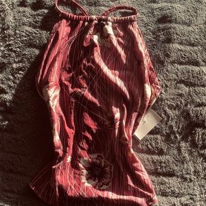 Purple Y2K Floral Halter Top